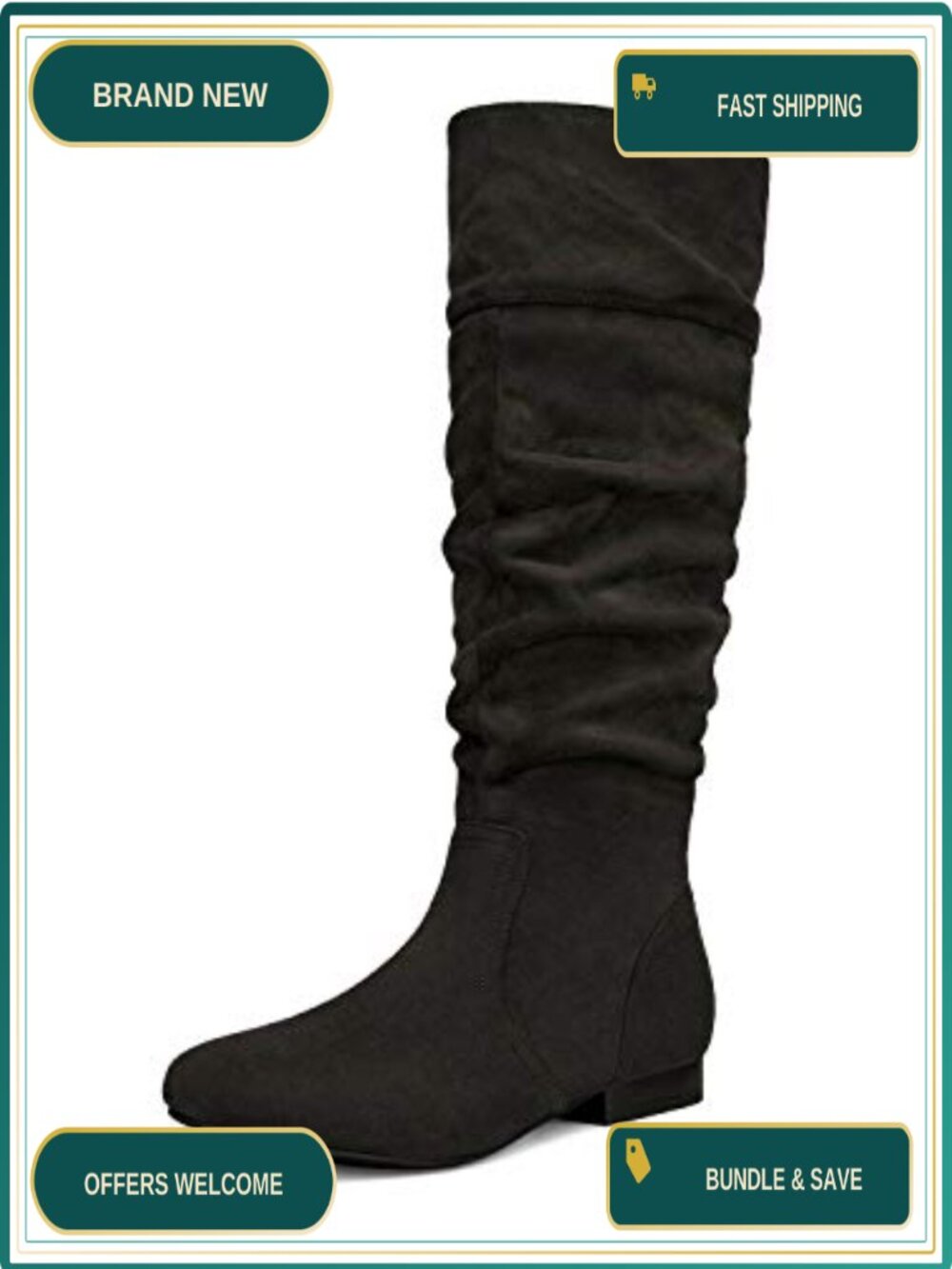 Knee-High Faux Suede Winter Boots with Faux Fur Lining